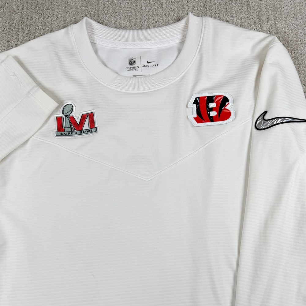 Nike Mens XL Cincinnati Bengals Super Bowl LVI 56 On Field Fleece Shirt *Read